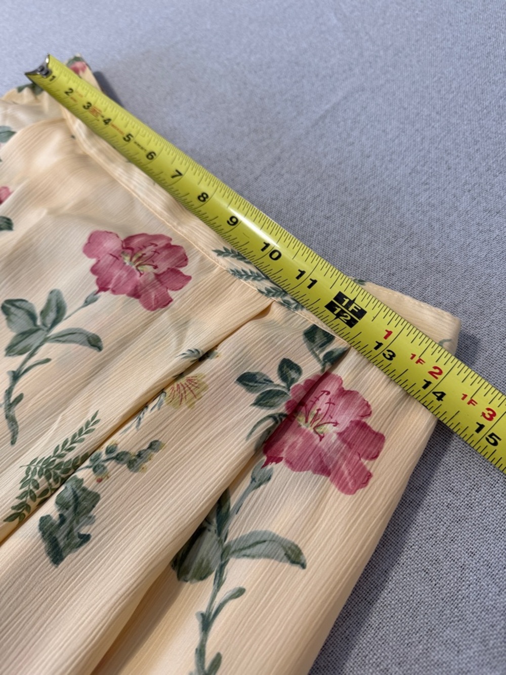 Alfred Dunner Yellow Floral Midi Skirt with Pink & Green Print SZ10 - Picture 6 of 13